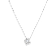 Collana con ciondolo - 18 carati Oro bianco - 0.09ct. tw. Diamante (Naturale)