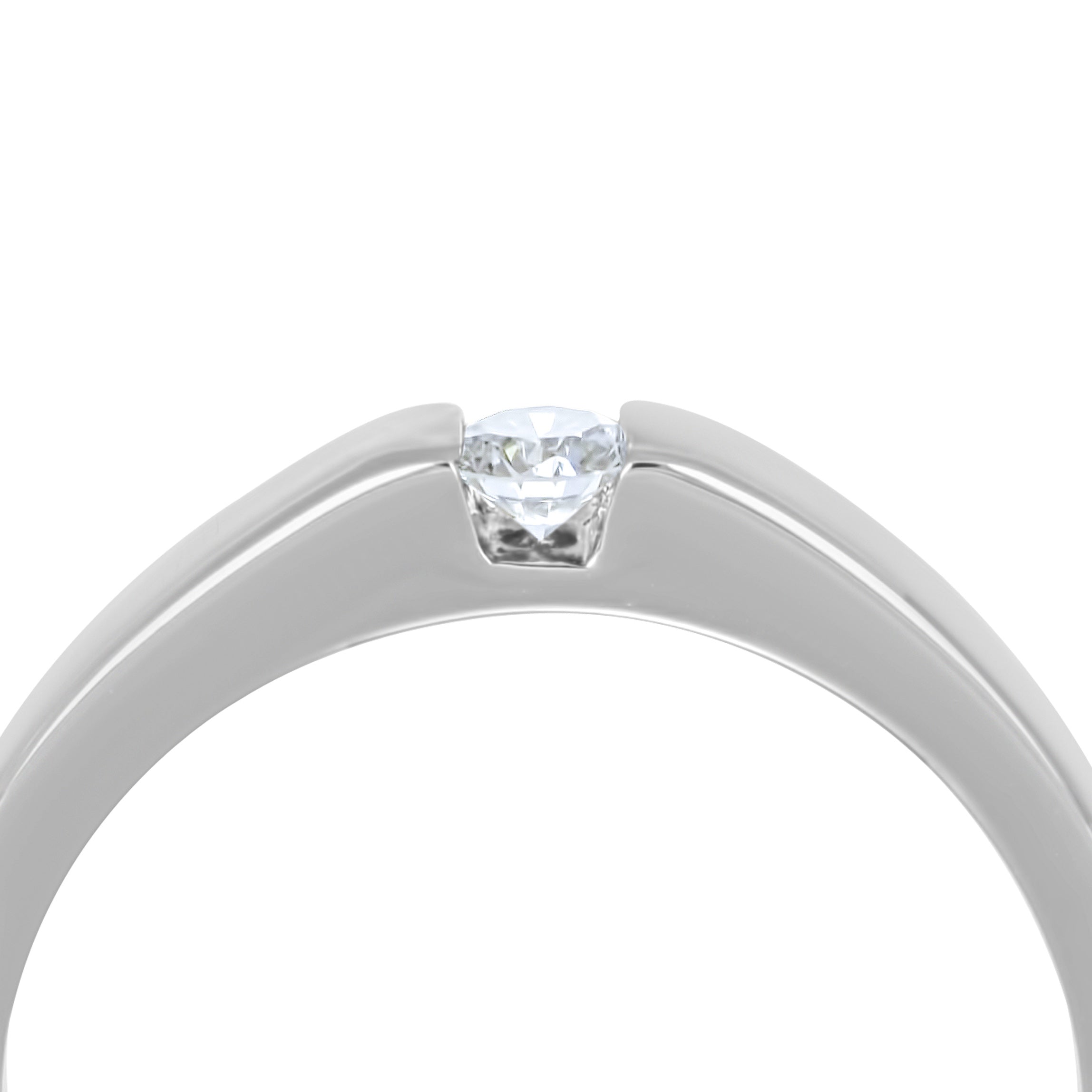 Anello - 18 carati Oro bianco - 0.13ct. tw. Diamante (Naturale)