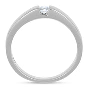 Anello - 18 carati Oro bianco - 0.13ct. tw. Diamante (Naturale)