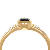 Anello - Oro giallo 18 kt. - 0,51 ct. tw. Zaffiro - Diamante