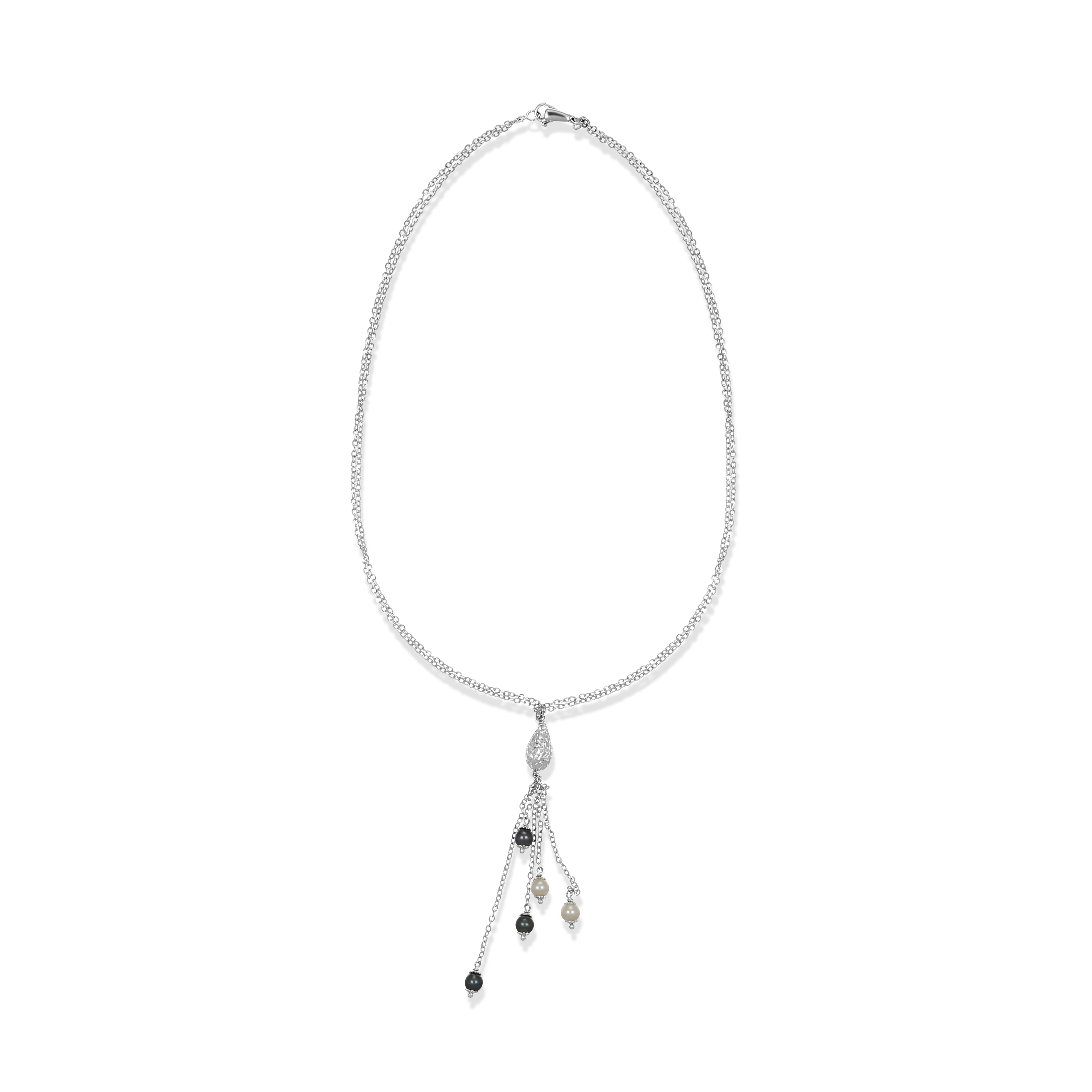 Collana - Oro bianco 18 kt. - Perla