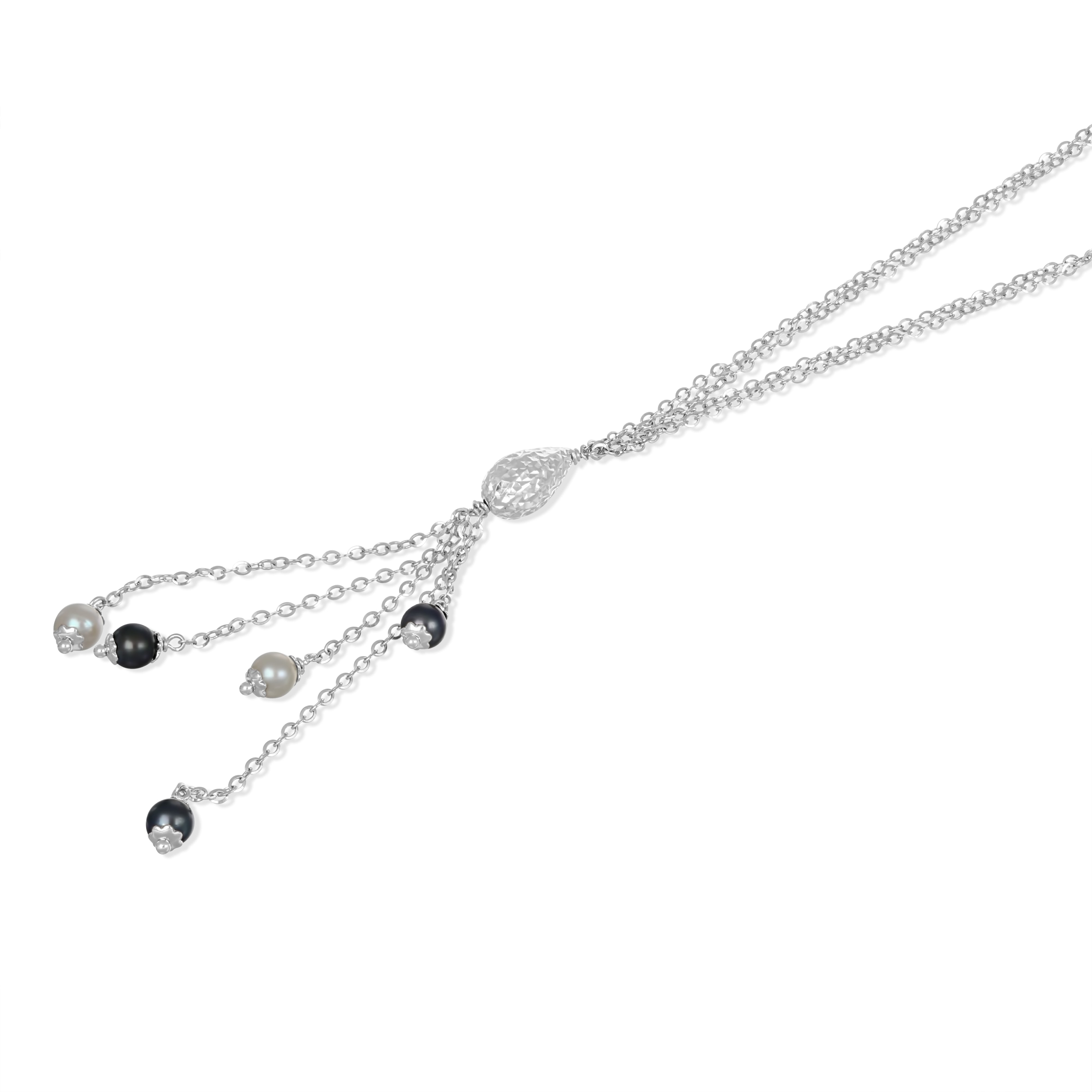 Collana - Oro bianco 18 kt. - Perla