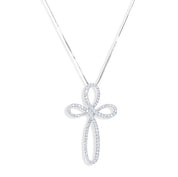 Collana con ciondolo - 18 carati Oro bianco - 1.10ct. tw. Diamante