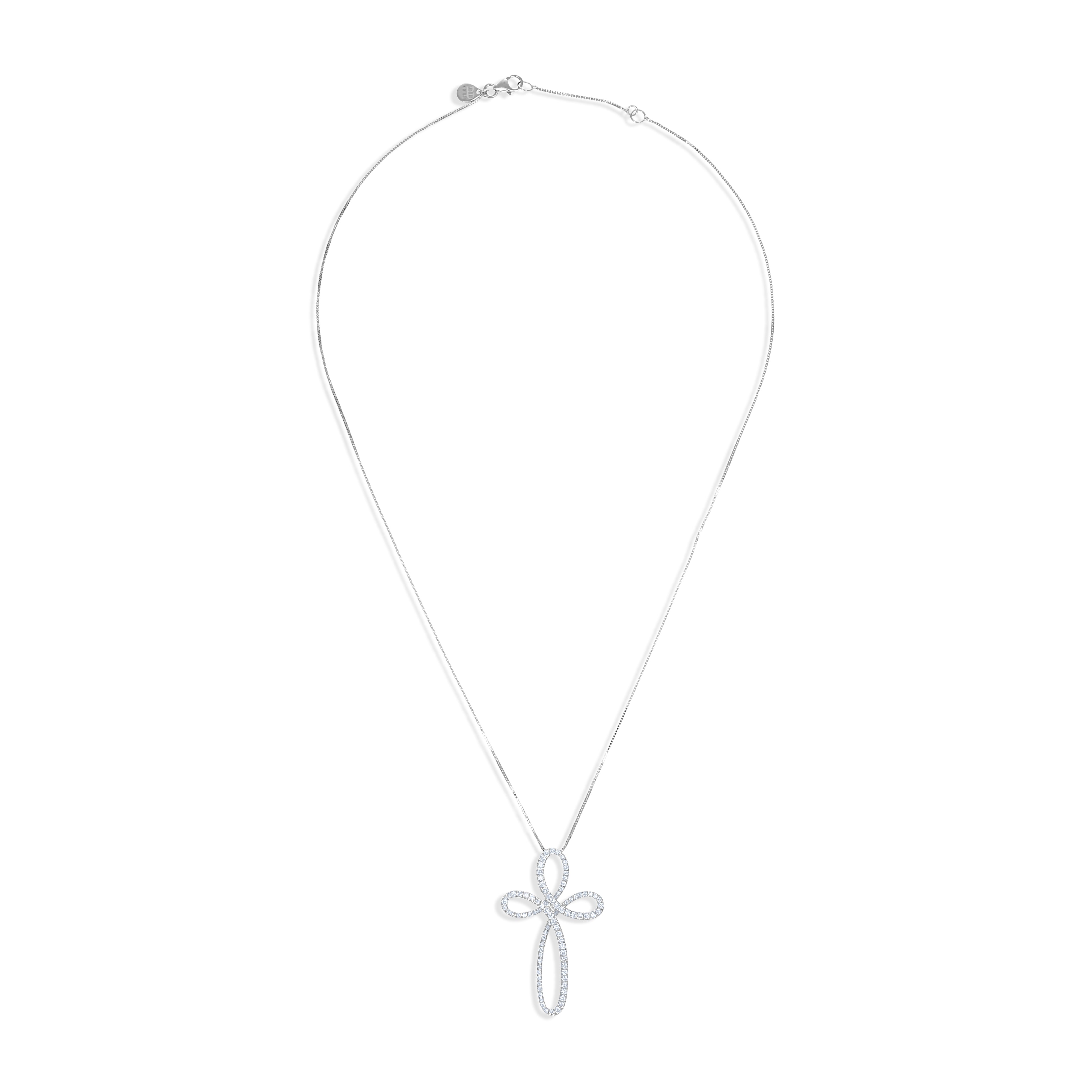 Collana con ciondolo - 18 carati Oro bianco - 1.10ct. tw. Diamante