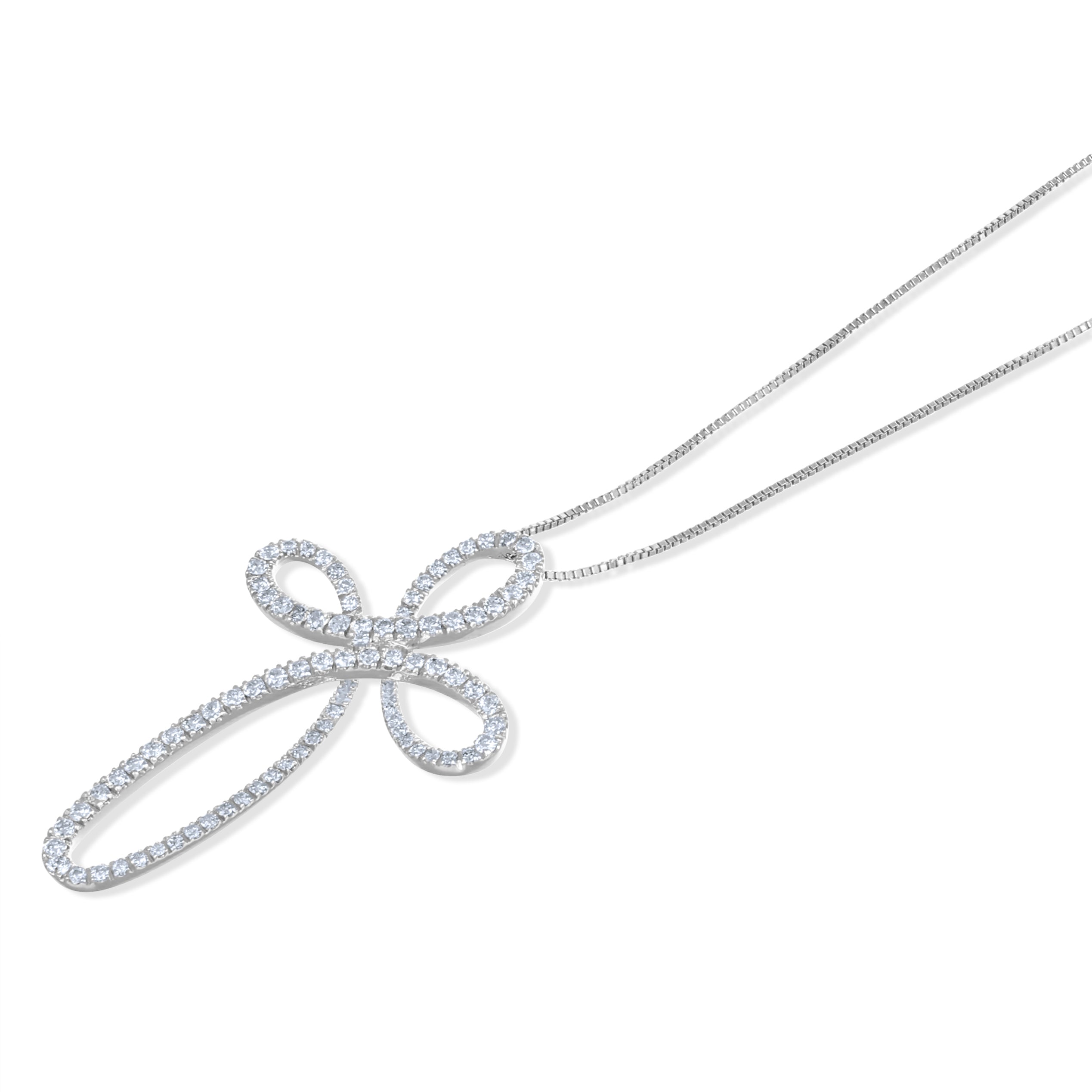 Collana con ciondolo - 18 carati Oro bianco - 1.10ct. tw. Diamante