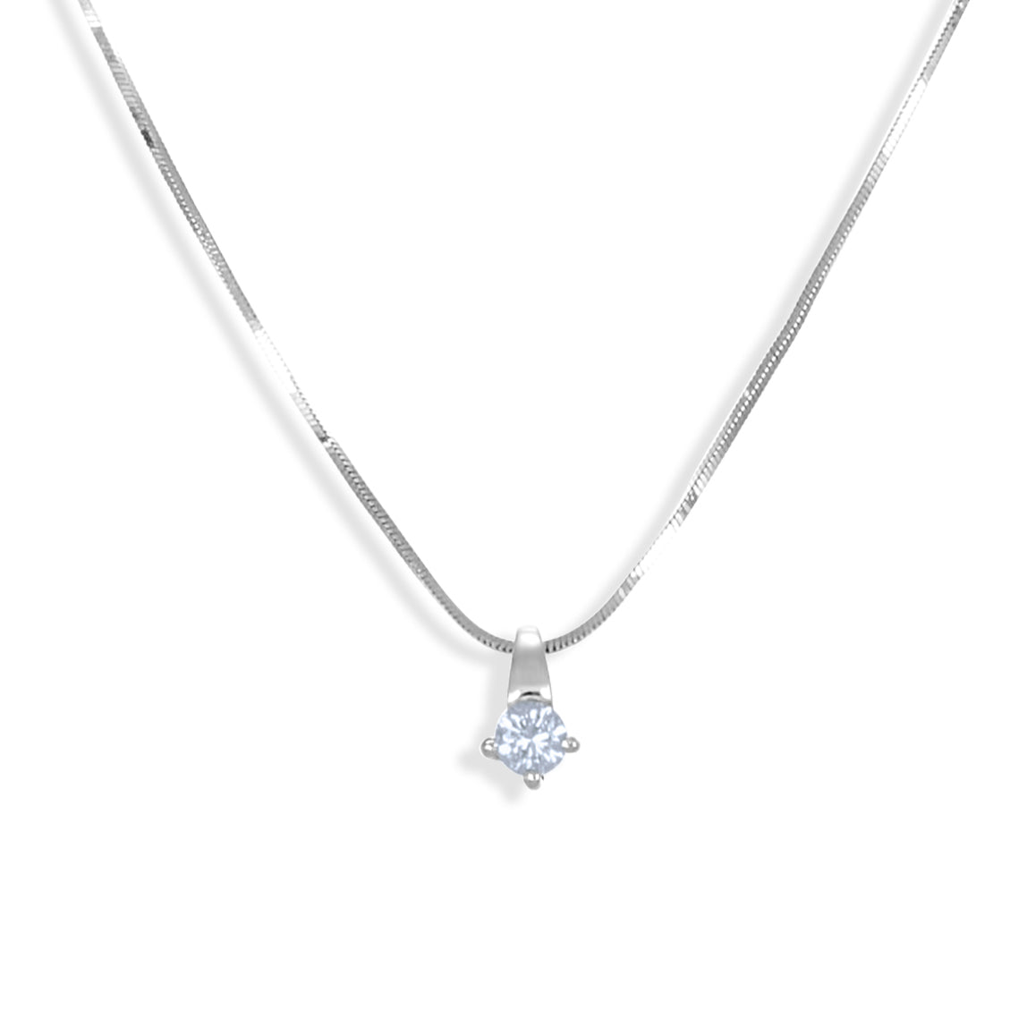 Collana con ciondolo - 18 carati Oro bianco - 0.16ct. tw. Diamante