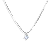 Collana con ciondolo - 18 carati Oro bianco - 0.16ct. tw. Diamante