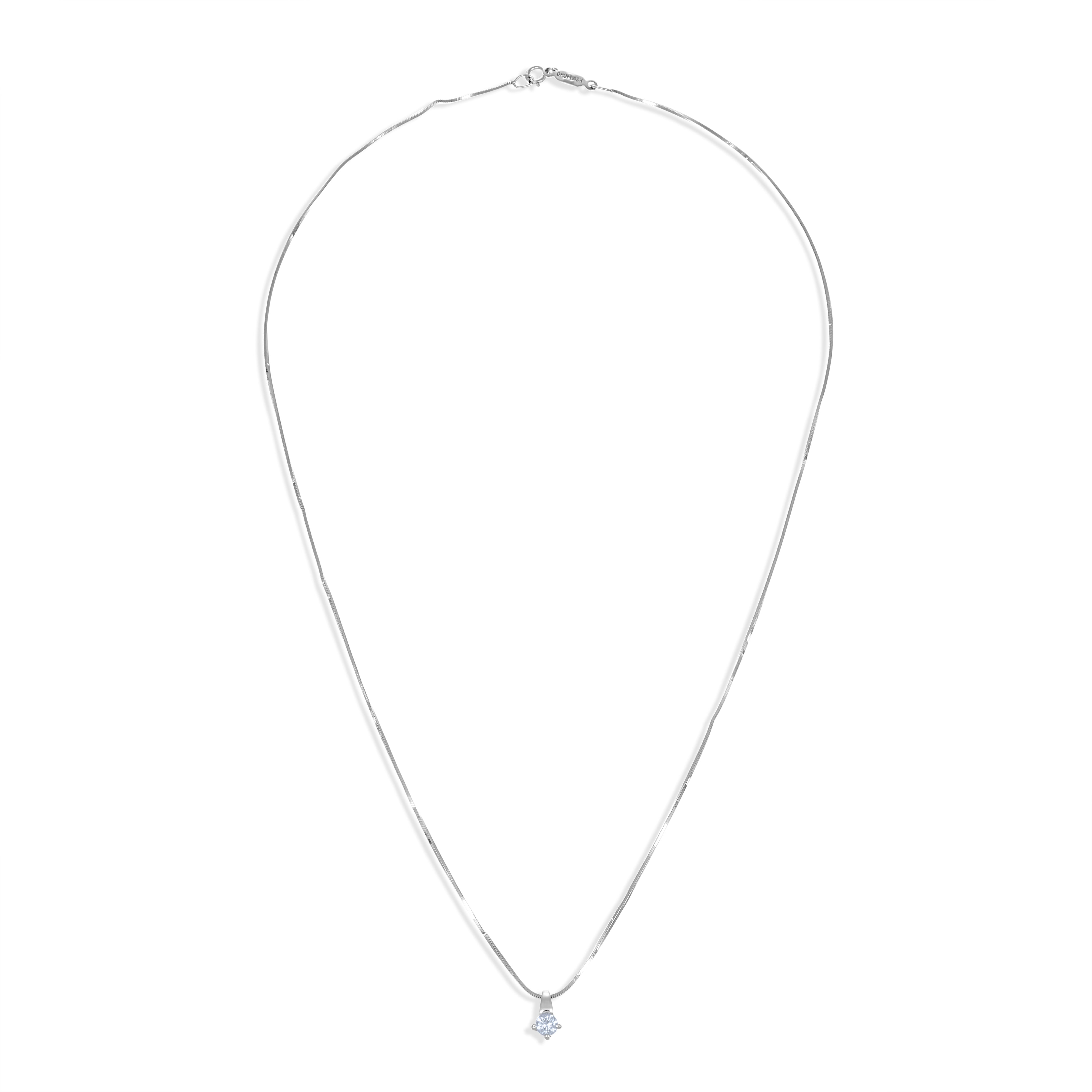 Collana con ciondolo - 18 carati Oro bianco - 0.16ct. tw. Diamante