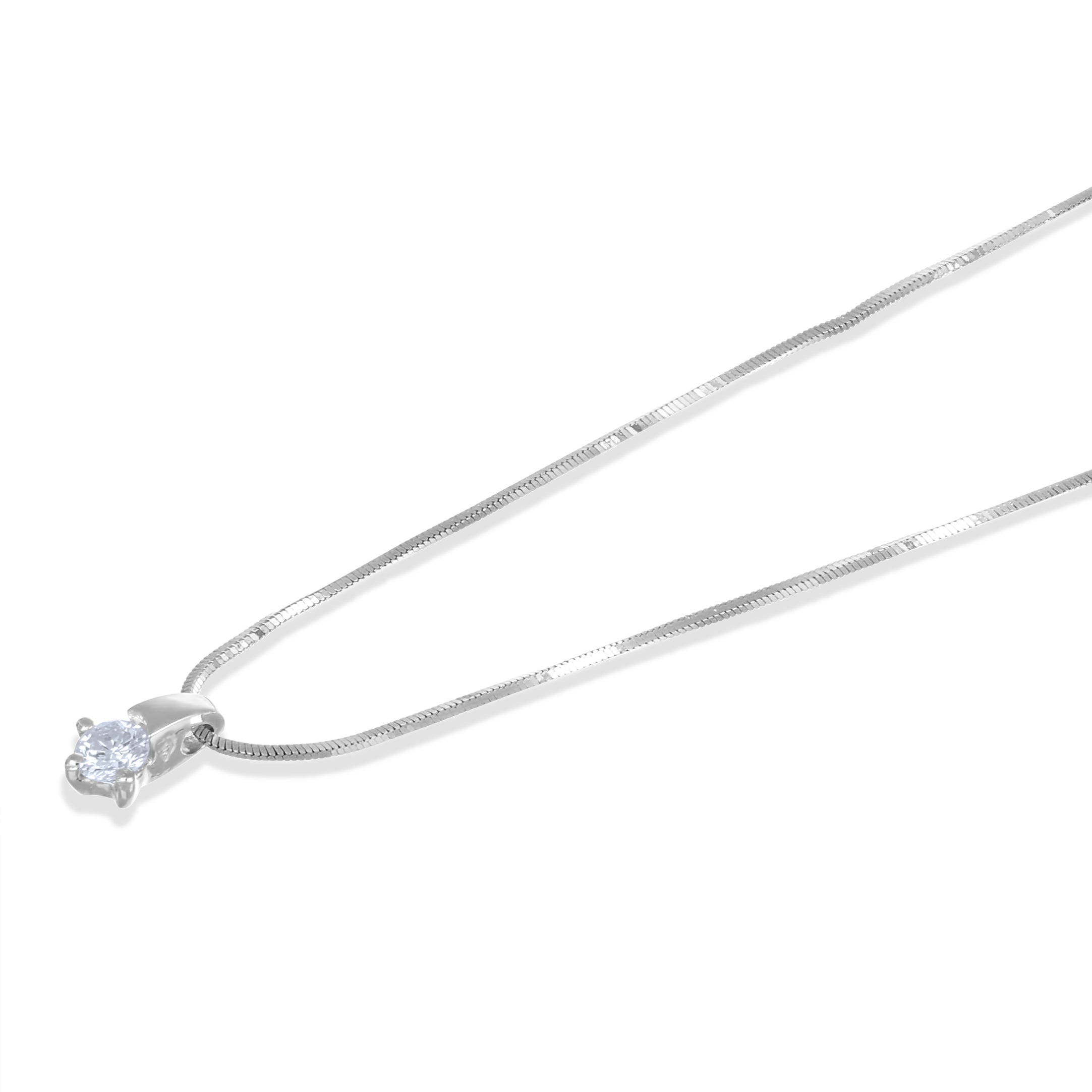 Collana con ciondolo - 18 carati Oro bianco - 0.16ct. tw. Diamante