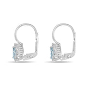 Orecchini - 18 carati Oro bianco - 0.82ct. tw. Acquamarina - Diamante