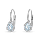 Orecchini - 18 carati Oro bianco - 0.82ct. tw. Acquamarina - Diamante