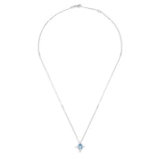 Collana con ciondolo - 18 carati Oro bianco - 0,79 ct. due. Acquamarina-Diamante