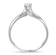 Anello - 18 carati Oro bianco - 0.09ct. tw. Diamante (Naturale)