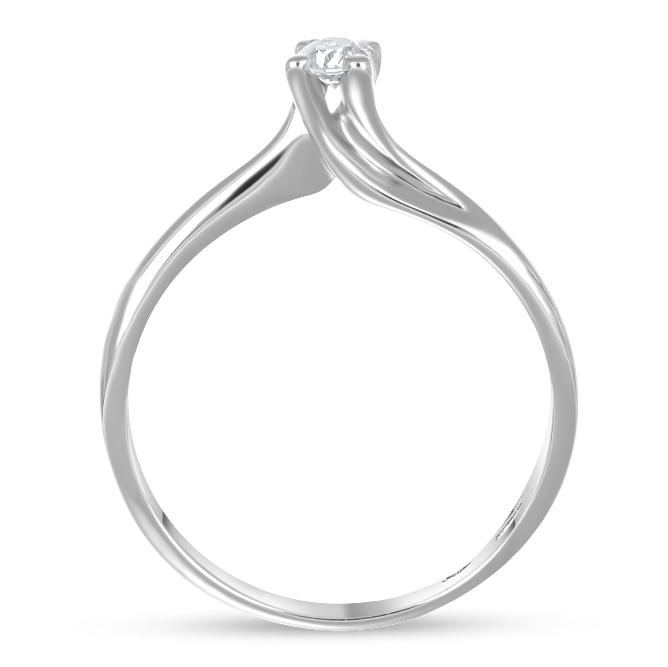 Anello - 18 carati Oro bianco - 0.09ct. tw. Diamante (Naturale)