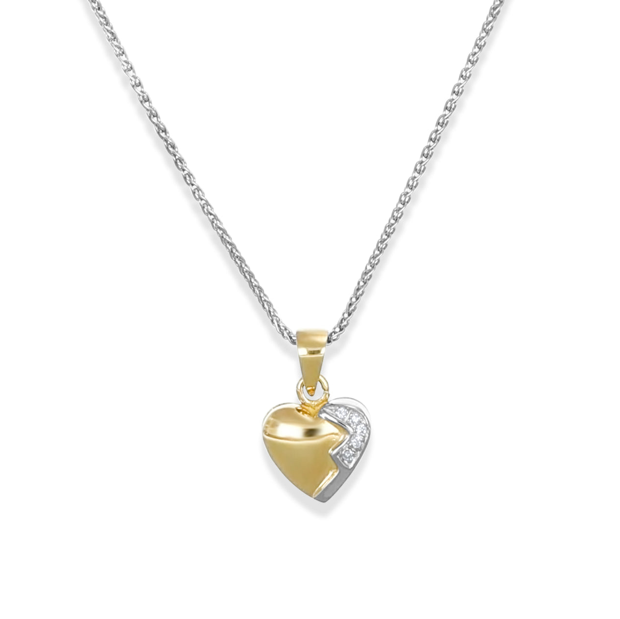 Collana con ciondolo - 18 carati Oro bianco - 0.05ct. tw. Diamante