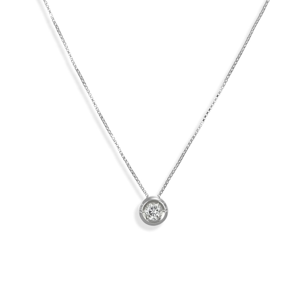 Collana con ciondolo - 18 carati Oro bianco - 0.20ct. tw. Diamante (Naturale)