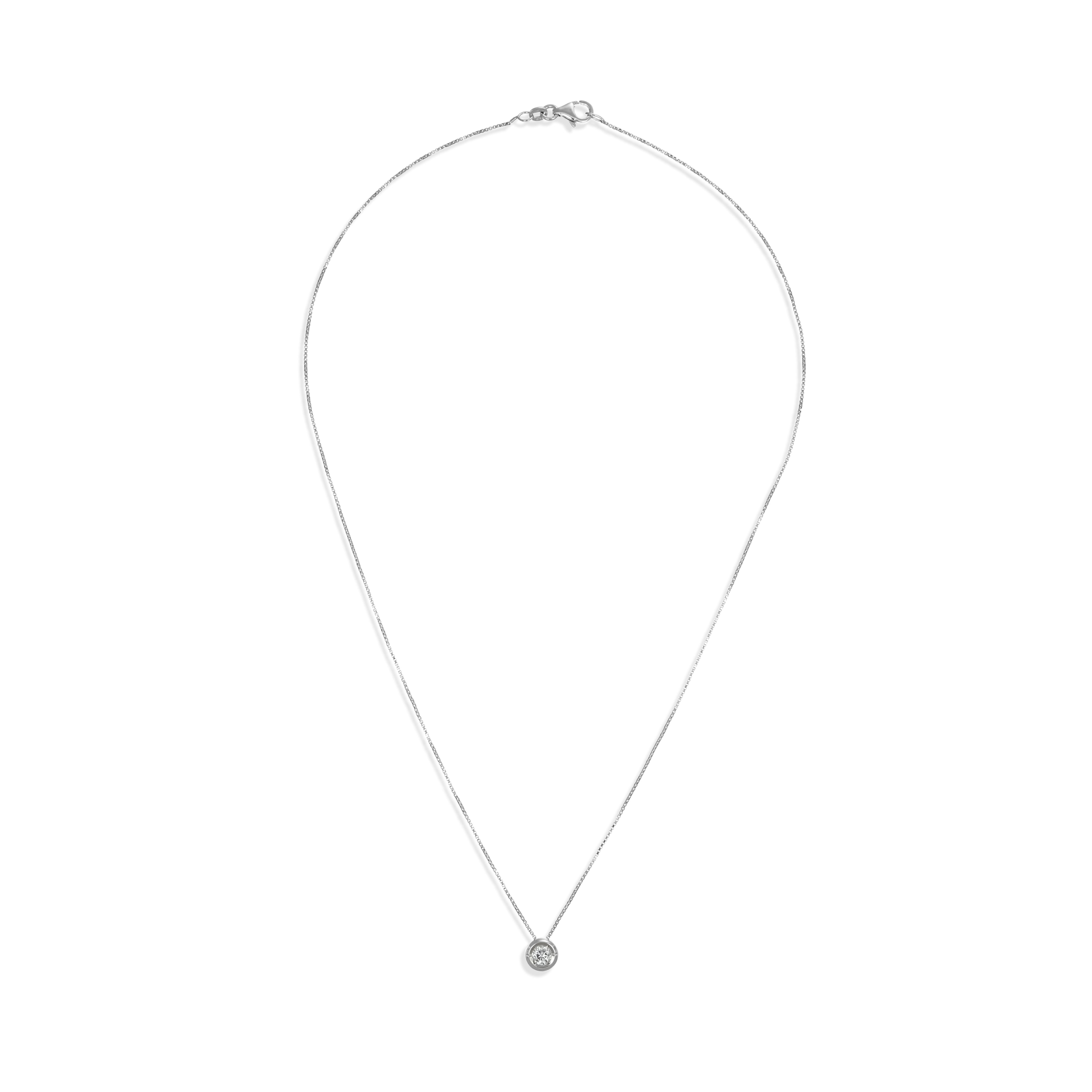 Collana con ciondolo - 18 carati Oro bianco - 0.20ct. tw. Diamante (Naturale)