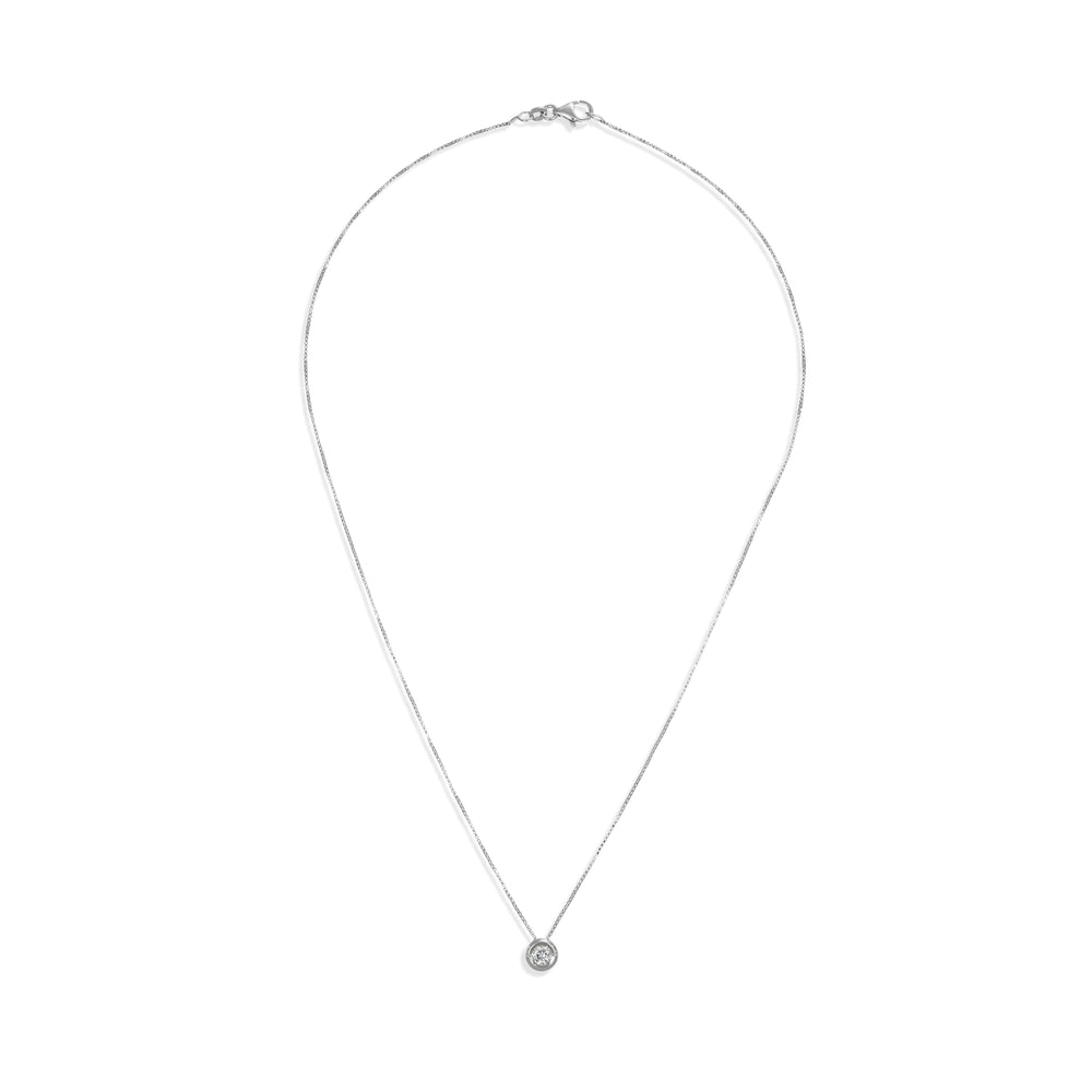 Collana con ciondolo - 18 carati Oro bianco - 0.20ct. tw. Diamante (Naturale)