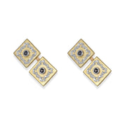 Gemelli - Oro bianco 18 kt., Oro giallo - 0,20 ct. tw. Zaffiro