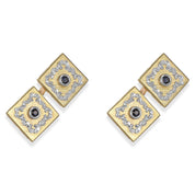 Gemelli - Oro bianco 18 kt., Oro giallo - 0,20 ct. tw. Zaffiro