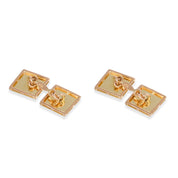 Gemelli - Oro bianco 18 kt., Oro giallo - 0,20 ct. tw. Zaffiro