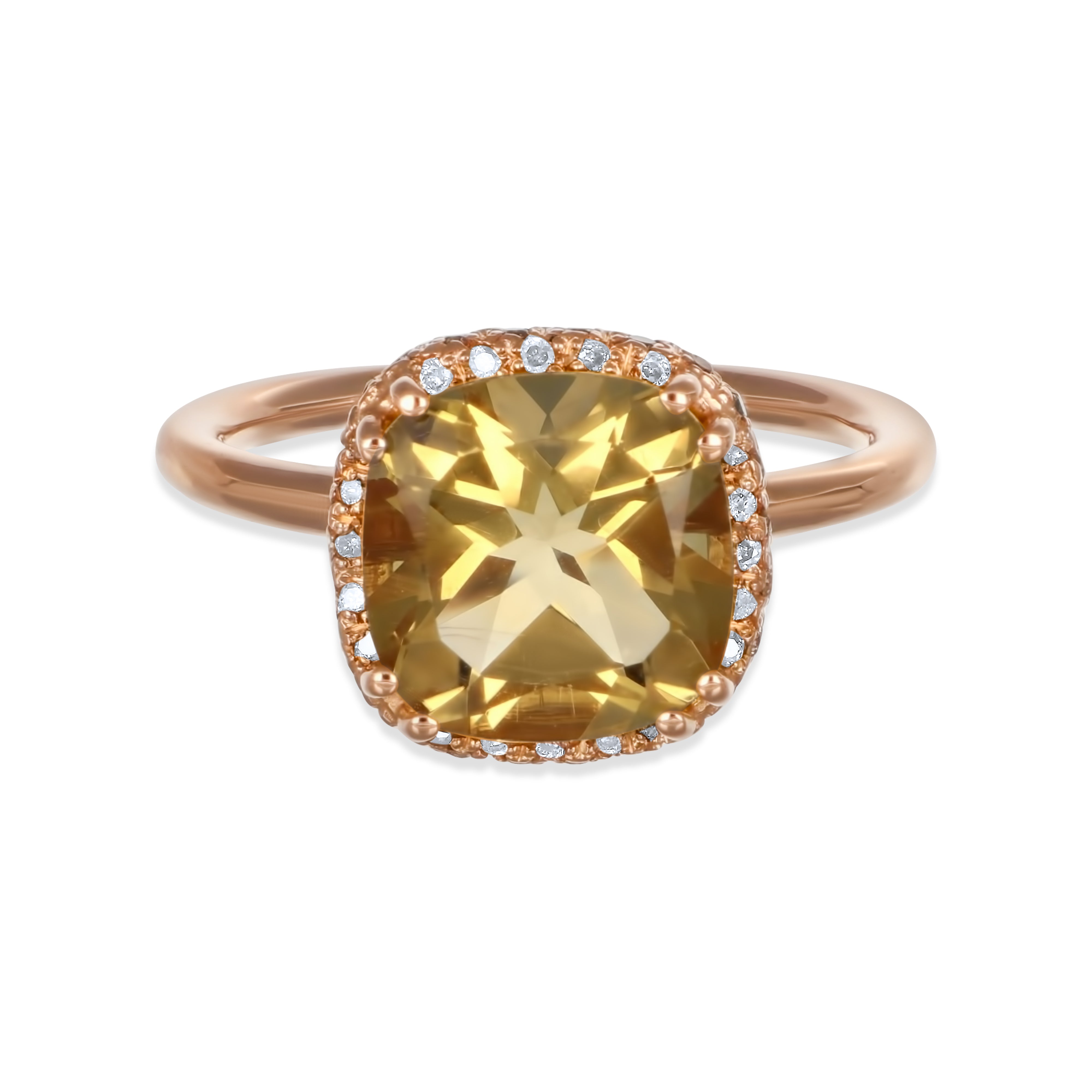 Anello - Oro giallo 18 kt - 3,78 ct. tw. Topazio - Diamante