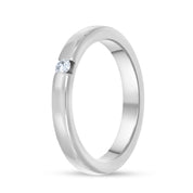 Anello - 18 carati Oro bianco - 0.04ct. tw. Diamante (Naturale)