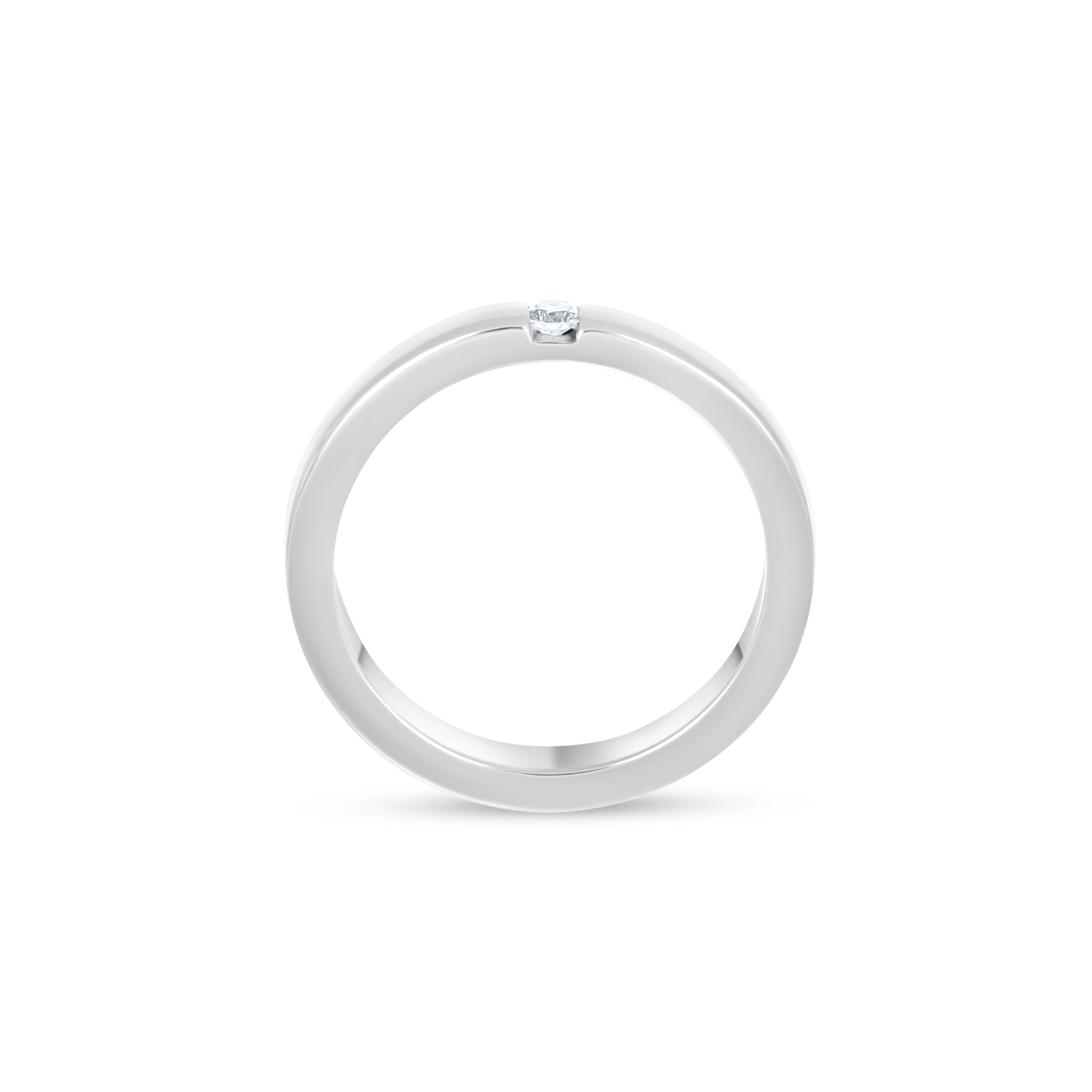 Anello - 18 carati Oro bianco - 0.04ct. tw. Diamante (Naturale)