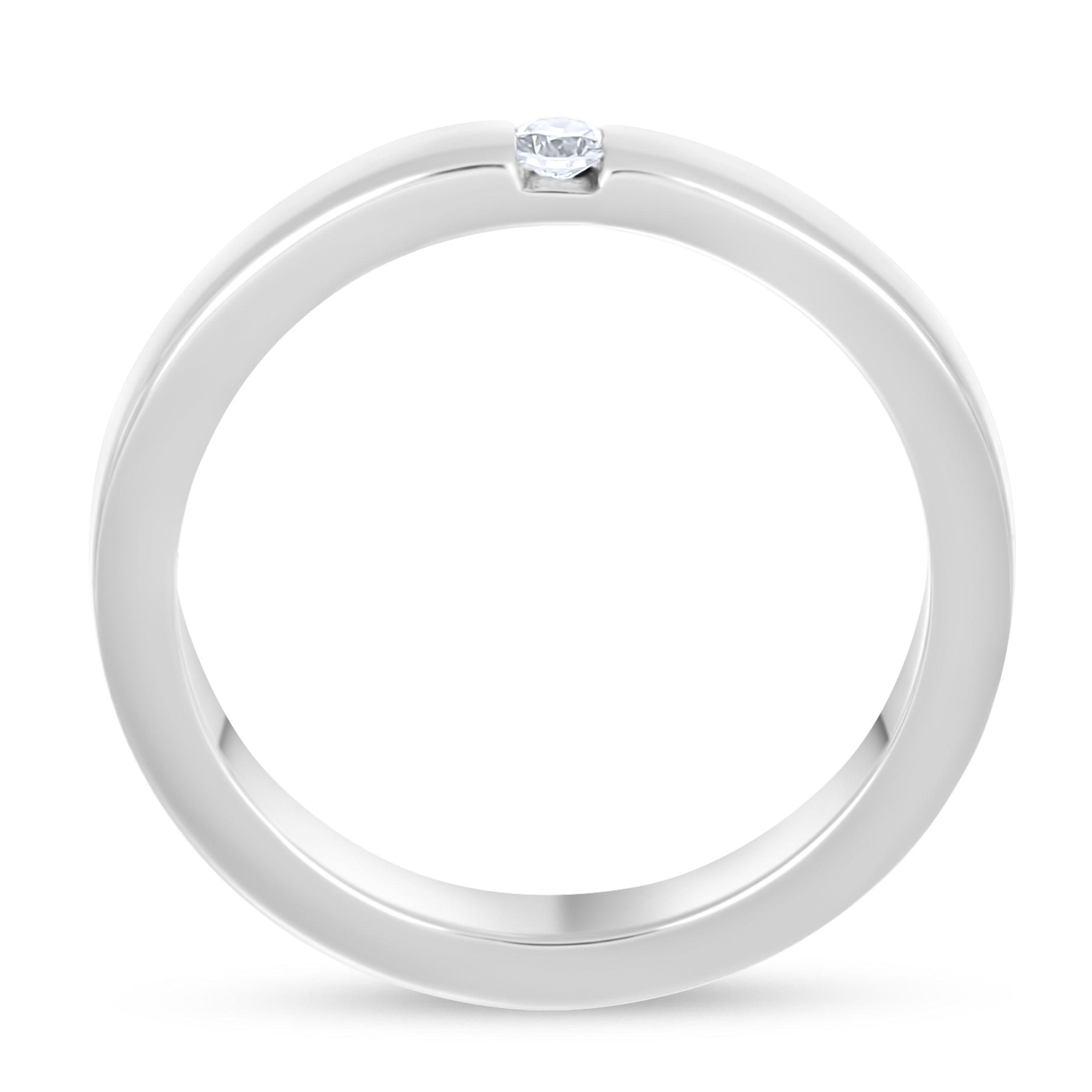 Anello - 18 carati Oro bianco - 0.04ct. tw. Diamante (Naturale)