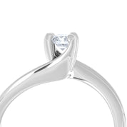 Anello - 18 carati Oro bianco - 0.16ct. tw. Diamante (Naturale)