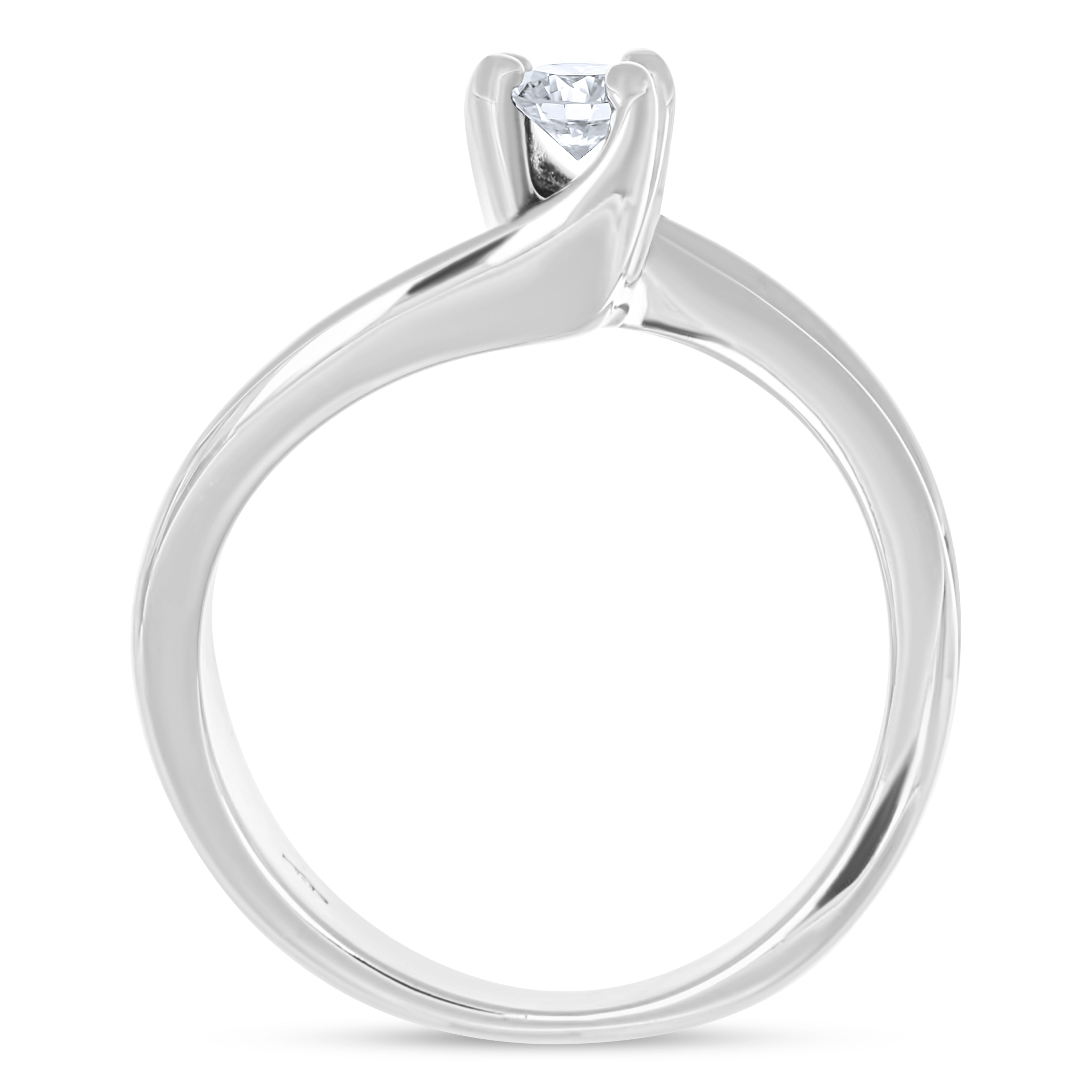 Anello - 18 carati Oro bianco - 0.16ct. tw. Diamante (Naturale)