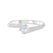 Anello - 18 carati Oro bianco - 0.17ct. tw. Diamante (Naturale)