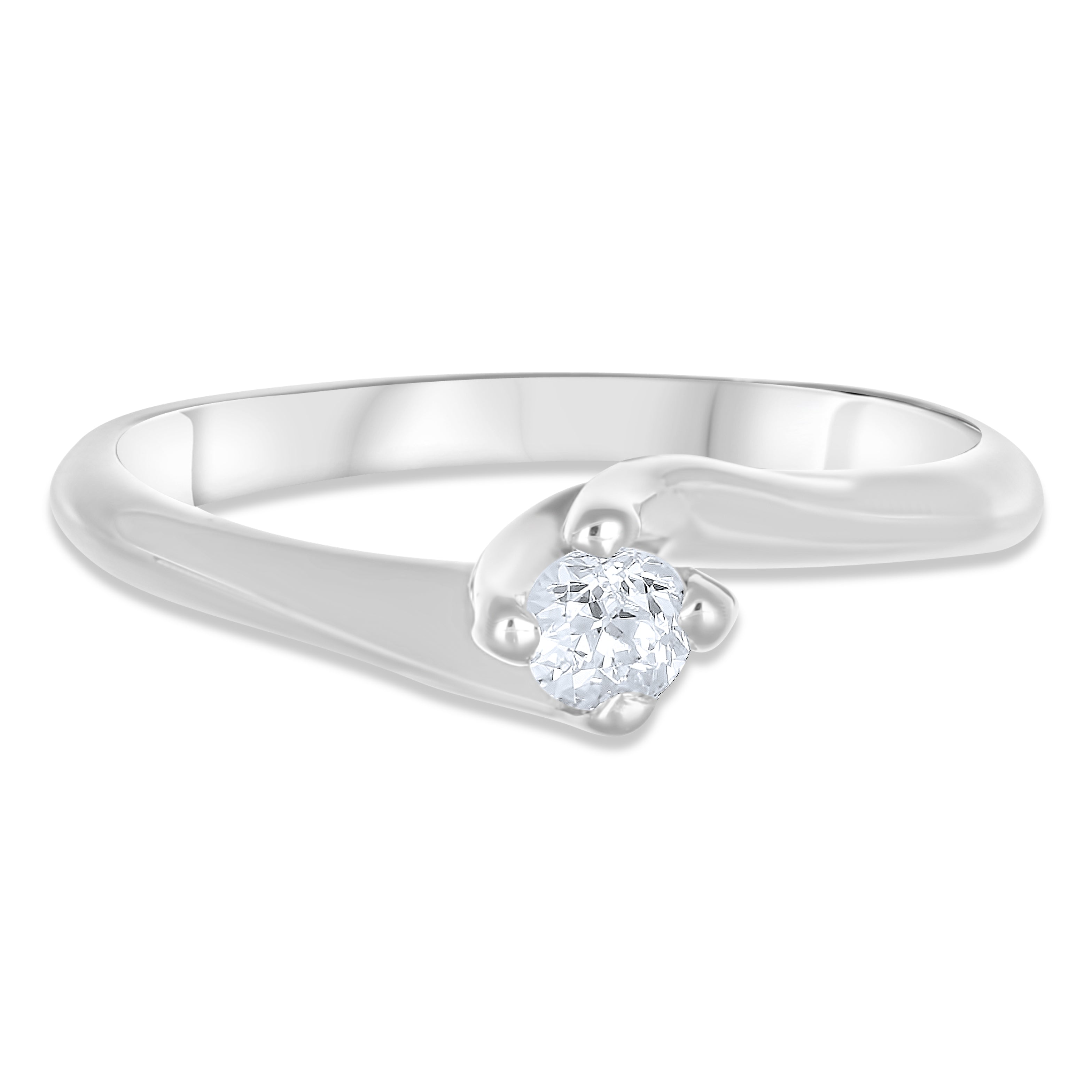 Anello - 18 carati Oro bianco - 0.17ct. tw. Diamante (Naturale)