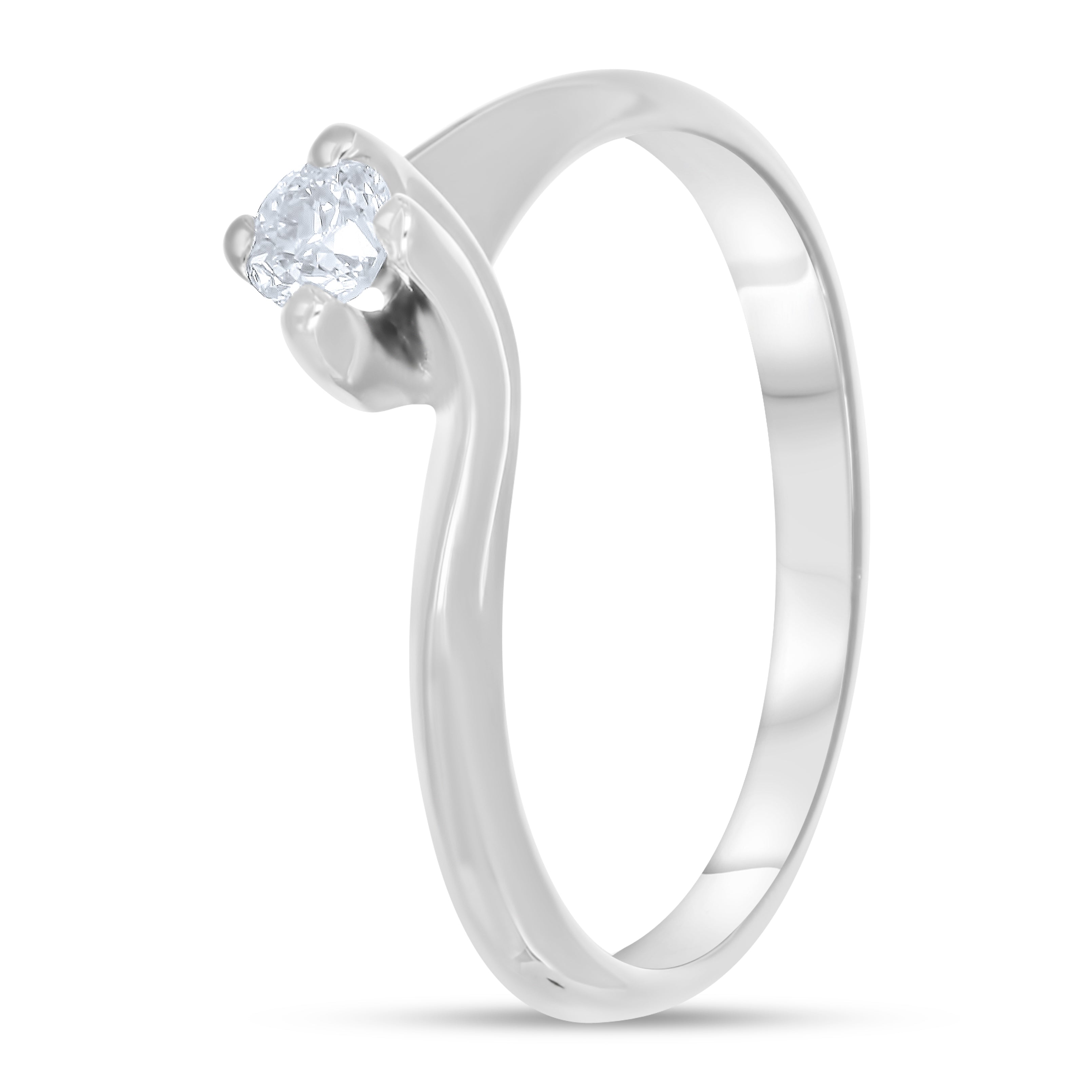 Anello - 18 carati Oro bianco - 0.17ct. tw. Diamante (Naturale)