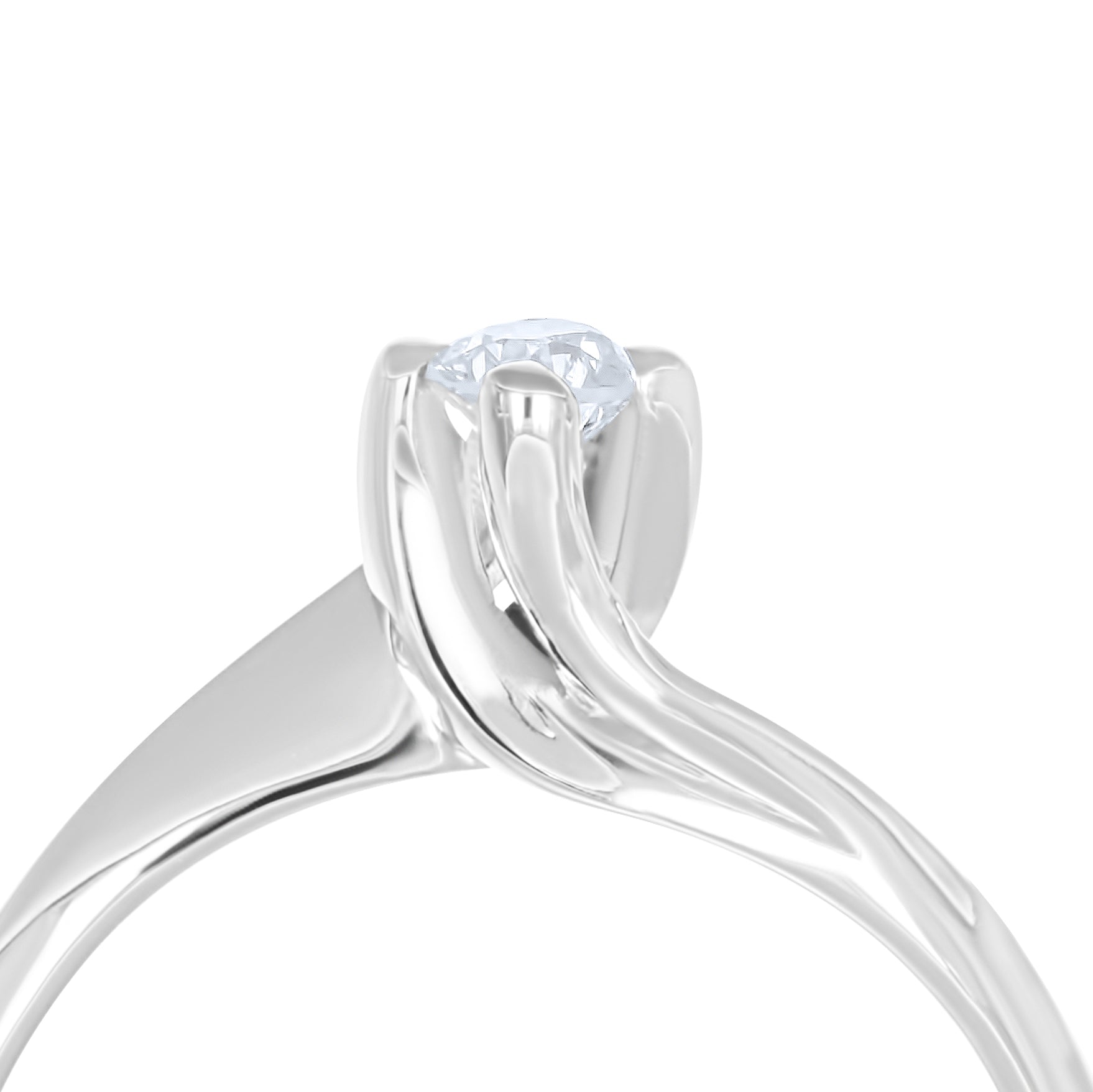 Anello - 18 carati Oro bianco - 0.17ct. tw. Diamante (Naturale)