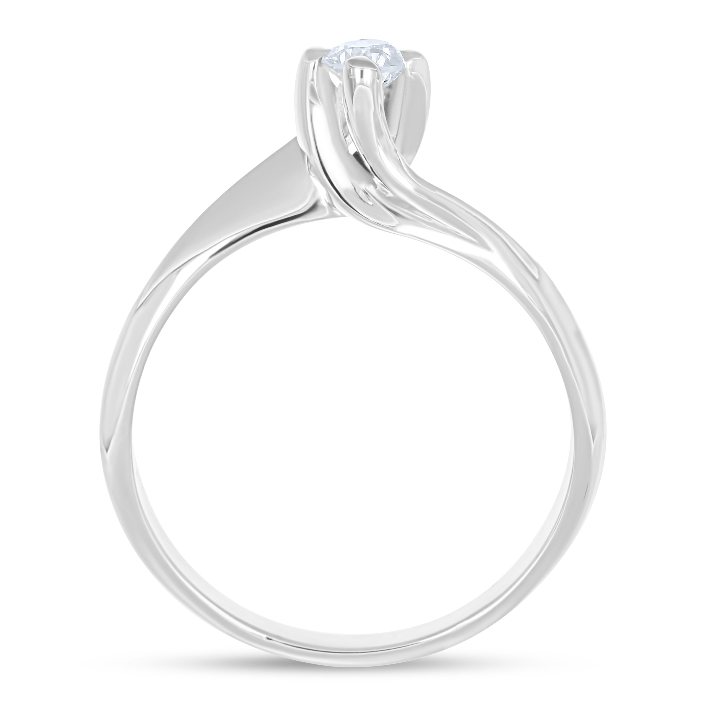 Anello - 18 carati Oro bianco - 0.17ct. tw. Diamante (Naturale)