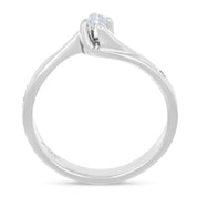 Anello - 18 carati Oro bianco - 0.08ct. tw. Diamante (Naturale)