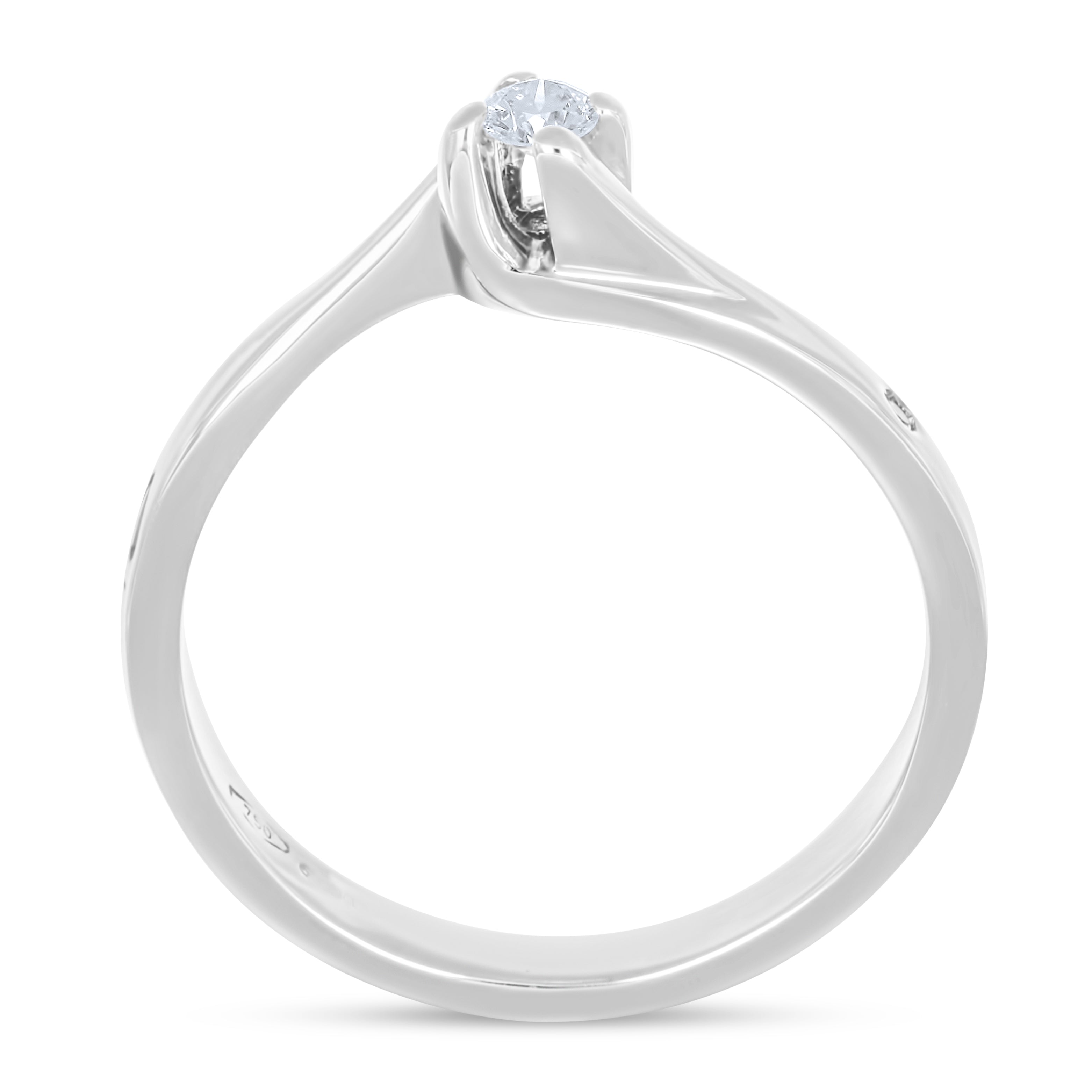 Anello - 18 carati Oro bianco - 0.08ct. tw. Diamante (Naturale)