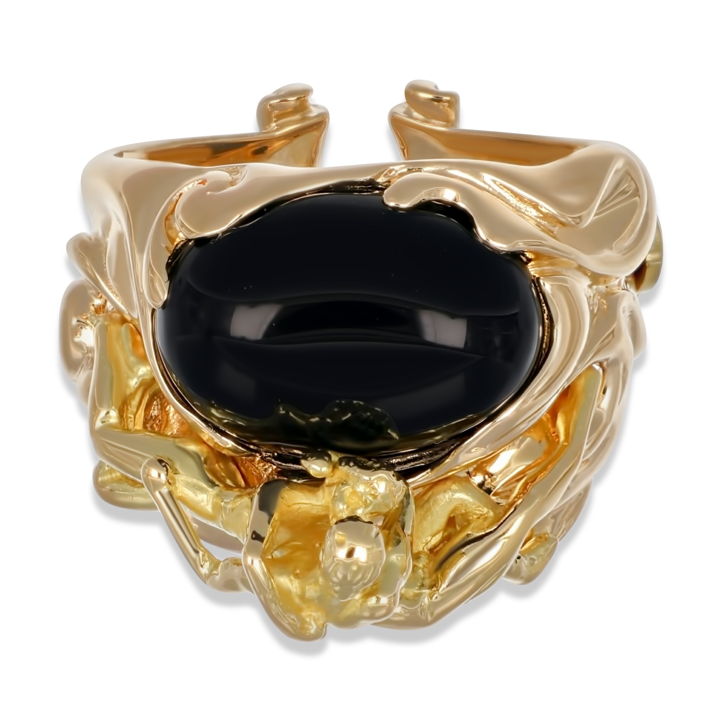 Anello - Oro giallo 18 kt - 6,00 ct. tw. Onice