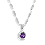 Collana con ciondolo - 18 carati Oro bianco - 1.50ct. tw. Ametista