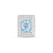 Anello - 18 carati Oro bianco - 0.88ct. tw. Diamante (Naturale) - Acquamarina