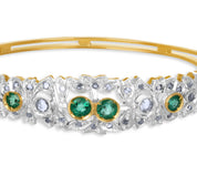 Bracciale - 18 carati Oro bianco, Oro giallo - 2.17ct. tw. Smeraldo - Diamante