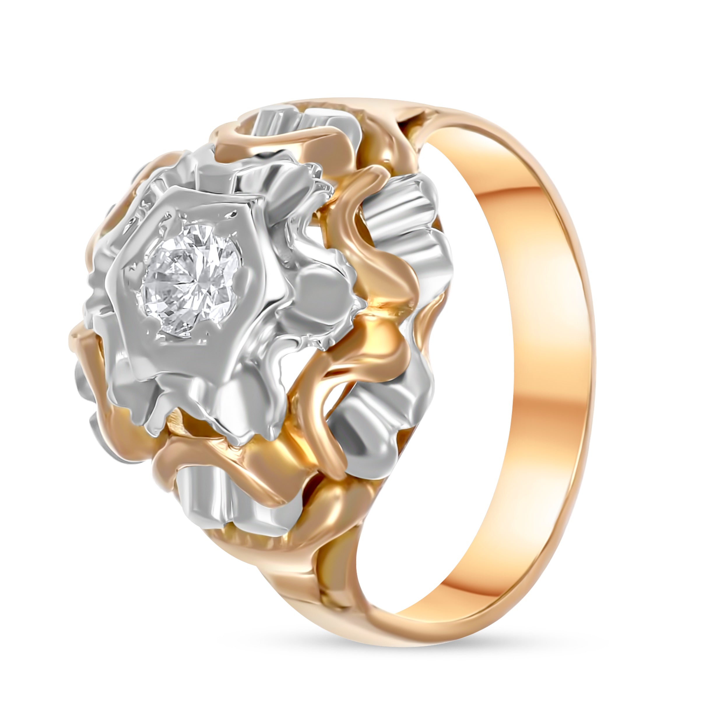 Anello - 18 carati Oro bianco, Oro giallo - 0.25ct. tw. Diamante (Naturale)