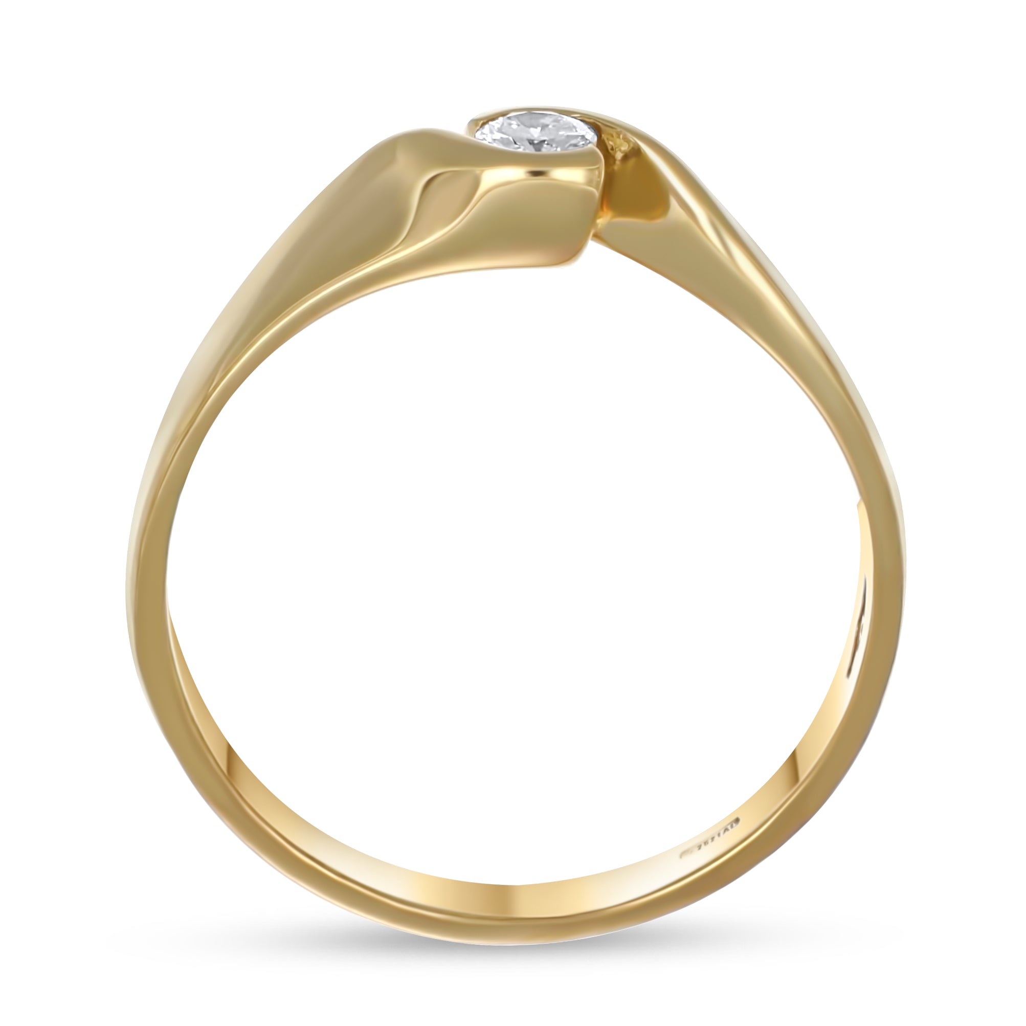 Anello - 18 carati Oro giallo - 0.08ct. tw. Diamante (Naturale)