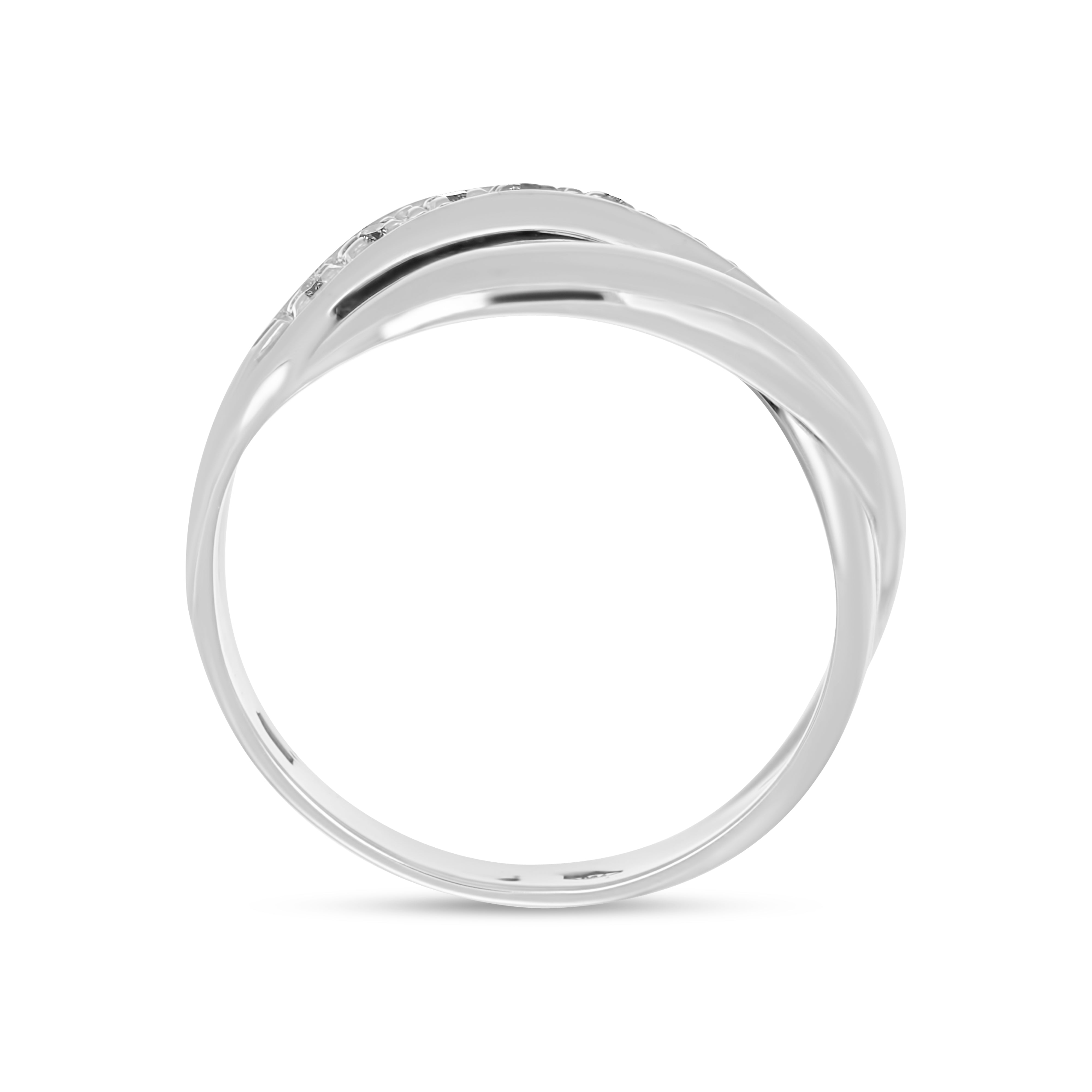 Anello - 18 carati Oro bianco - 0.09ct. tw. Diamante (Naturale)