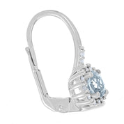 Orecchini - 18 carati Oro bianco - 0.97ct. tw. Diamante (Naturale) - Acquamarina