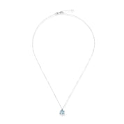 Collana con ciondolo - 18 carati Oro bianco - 1.40ct. tw. Acquamarina - Diamante