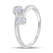 Anello - 18 carati Oro bianco - 0.14ct. tw. Diamante (Naturale)