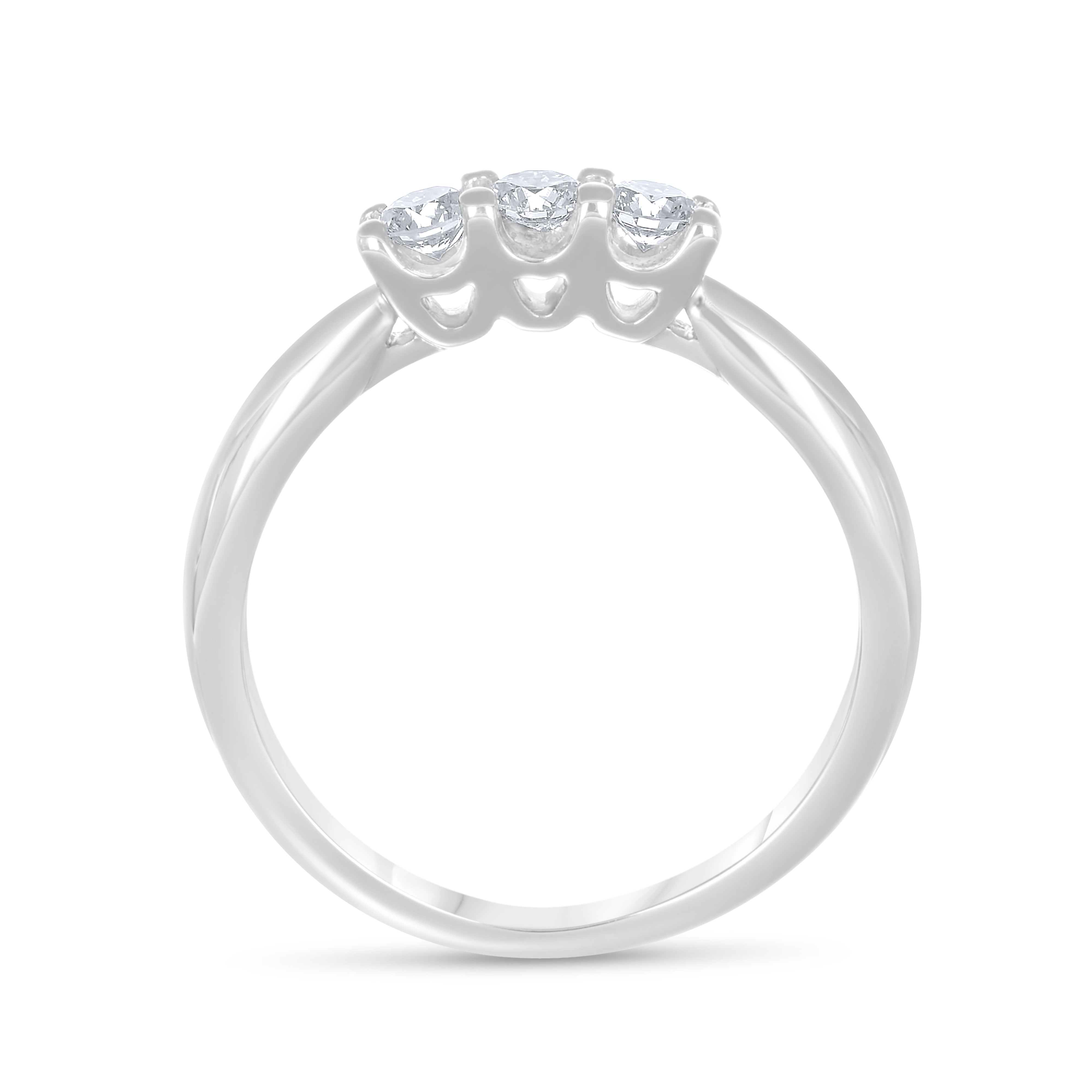 Anello - 18 carati Oro bianco - 0.33ct. tw. Diamante (Naturale)