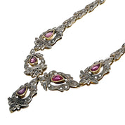Collana - 18 carati Argento, Oro bianco - 10.13ct. tw. Rubino - Diamante
